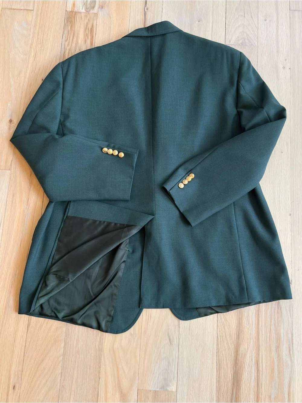VTG 80s Palm Beach Mens 40R Green Blazer Sport Coat Gold Trophy Buttons Preppy